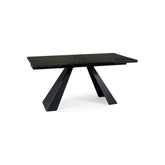 Masa extensibila SALVADORE, negru mat, sticla securizata, 160-240x90x76 cm