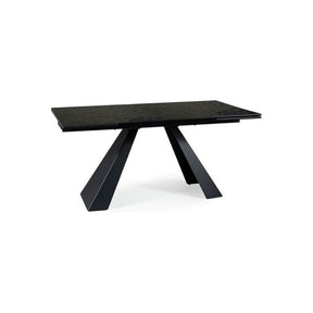 Masa extensibila SALVADORE, negru mat, sticla securizata, 160-240x90x76 cm