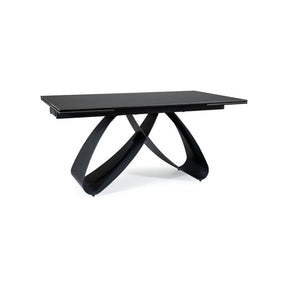 Masa extensibila SAMANTA CERAMIC, sticla securizata/ceramica, negru, 160-240x90x76 cm