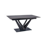 Masa extensibila SORENTO CERAMIC, sticla securizata/ceramica/metal, negru, 160-220x90x76 cm