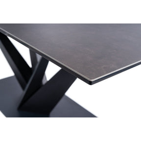 Masa extensibila SORENTO CERAMIC, sticla securizata/ceramica/metal, negru, 160-220x90x76 cm