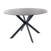 Masa rotunda TALIA, gri/negru mat, ceramica/metal, 120x76 cm