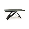 Masa extensibila WESTIN CERAMIC, sticla securizata/ceramica, turcoaz/negru mat, 160-240x90x77 cm