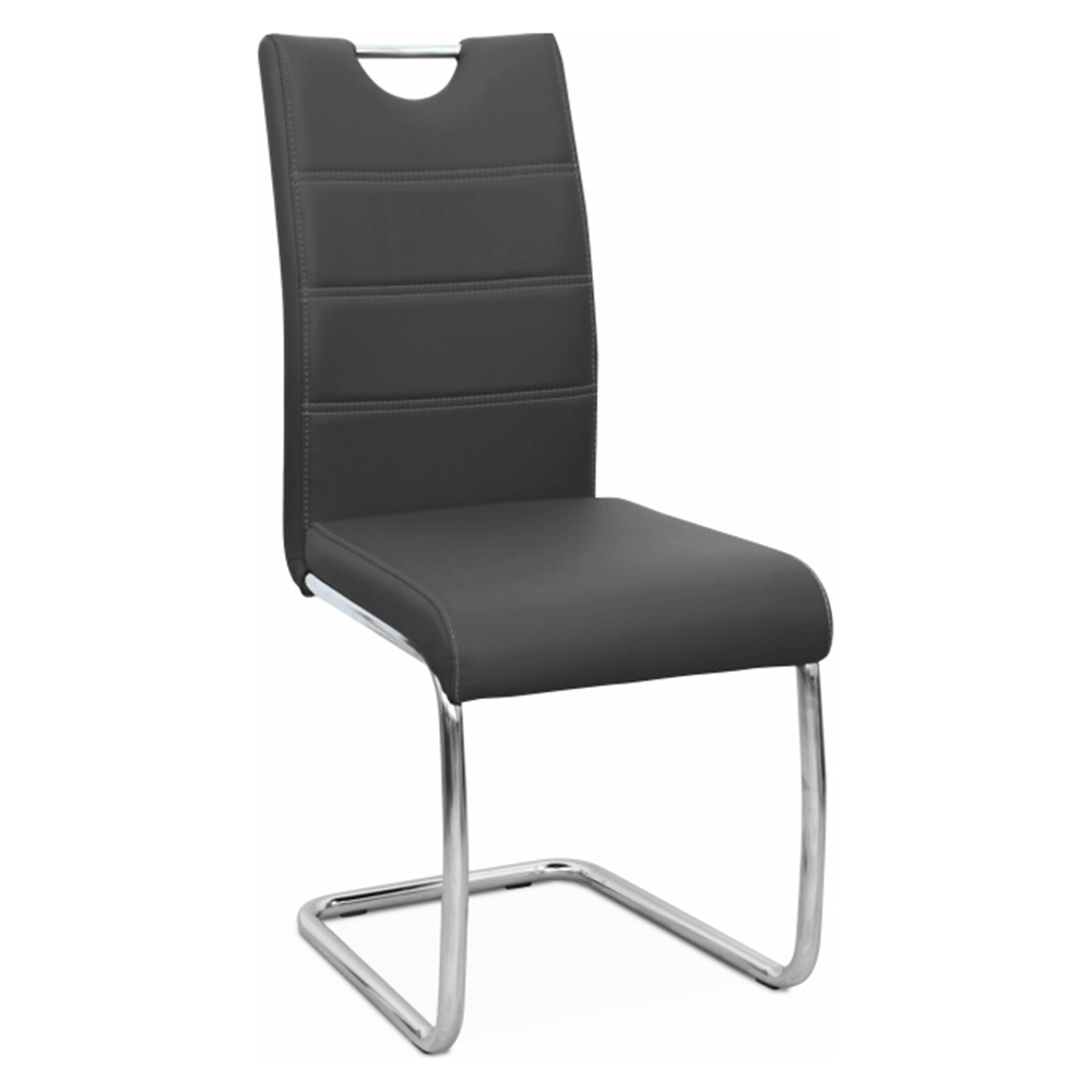 Scaun dining,  negru / cusături deschise la culoare, ABIRA NEW