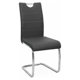 Scaun dining,  negru / cusături deschise la culoare, ABIRA NEW