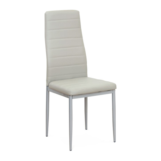 Scaun, piele eco gri deschis/metal gri, COLETA NOVA