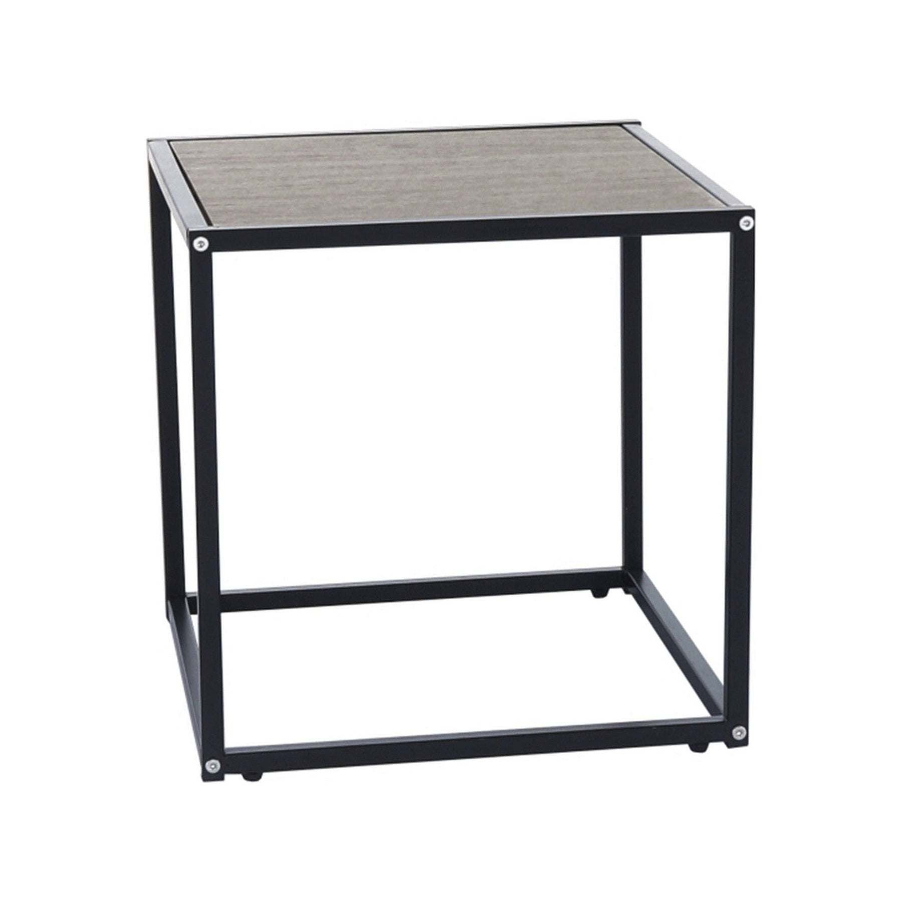 Masuta cafea JAKIM NEW TIP 1, gri/negru, metal, 40x40x40 cm