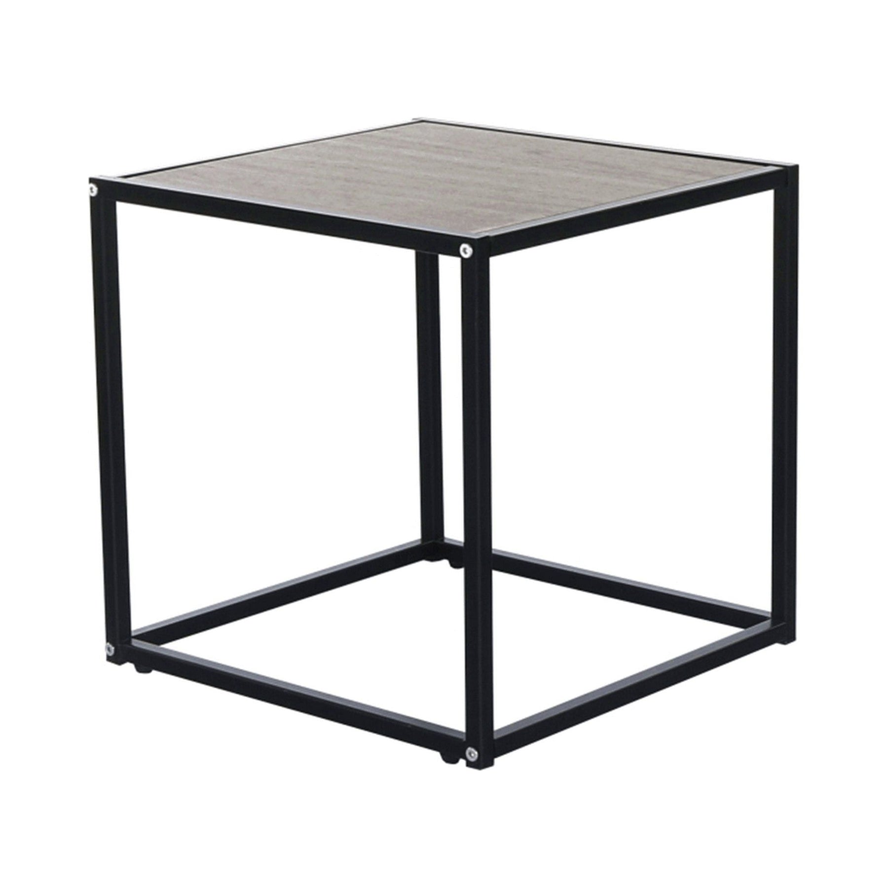 Masuta cafea JAKIM NEW TIP 1, gri/negru, metal, 40x40x40 cm