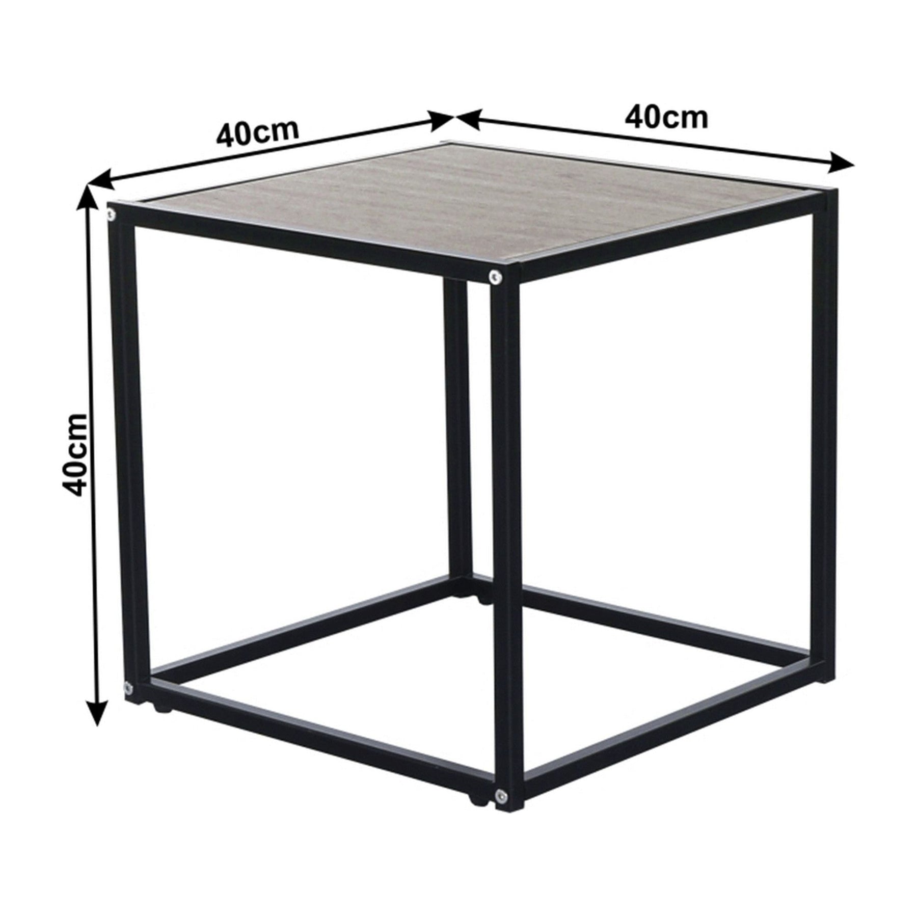 Masuta cafea JAKIM NEW TIP 1, gri/negru, metal, 40x40x40 cm