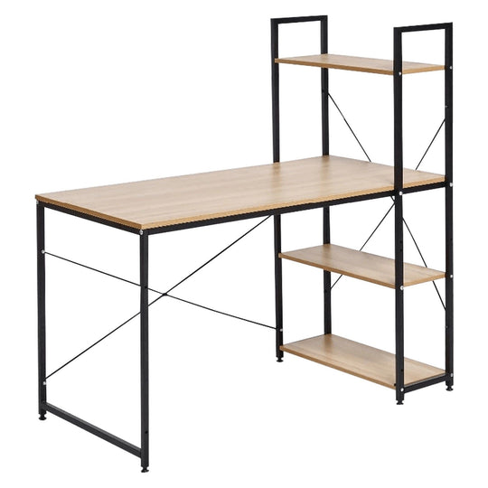 Masa birou VEINA, PAL laminat, stejar/negru, 120x60x72 / 122 cm