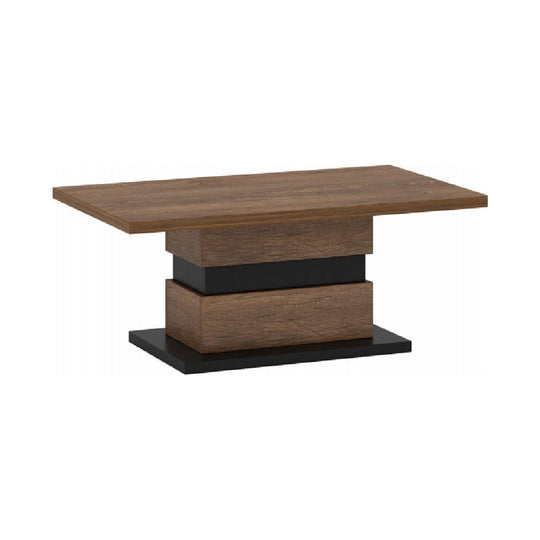 Masuta cafea DELIS T, stejar bolzano/negru laminat, 110x65x45 cm