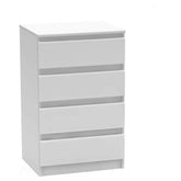 Comoda cu sertare HANY NEW 014, PAL laminat, alba, 60x49x95,4 cm