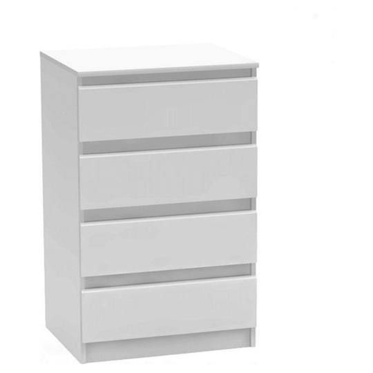 Comoda cu sertare HANY NEW 014, PAL laminat, alba, 60x49x95,4 cm