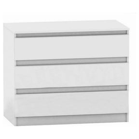 Comoda cu sertare HANY NEW 003, PAL laminat, alba, 90x49x73,5 cm