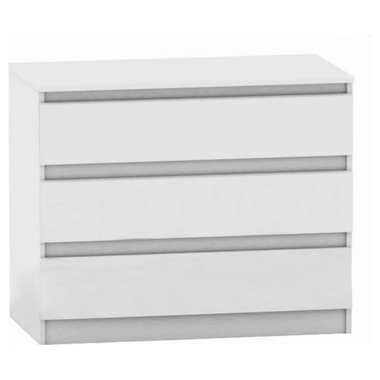 Comoda cu sertare HANY NEW 003, PAL laminat, alba, 90x49x73,5 cm