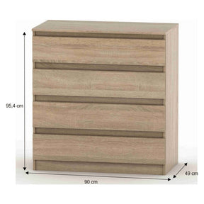 Comoda cu sertare HANY NEW 004, PAL LAMINAT, stejar sonoma, 90x49x95,4 cm