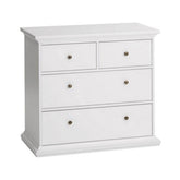 Comoda PARIS, cu 4 sertare, alb, PAL înfoliat, 96,2x86,9x48,5 cm