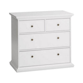 Comoda PARIS, cu 4 sertare, alb, PAL înfoliat, 96,2x86,9x48,5 cm