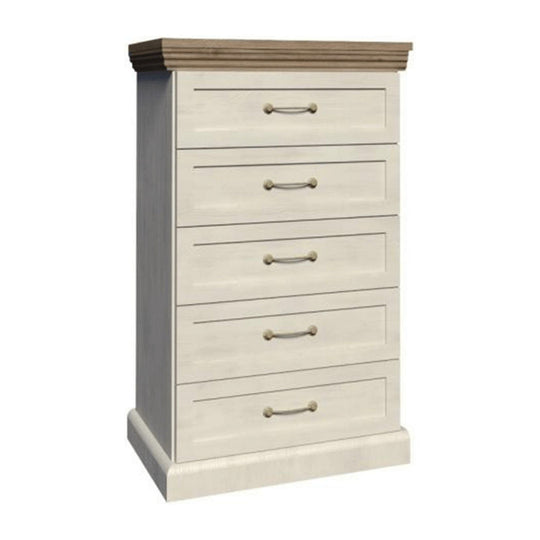 Comoda cu sertare ROYAL KS5, PAL melaminat, pin nordic/stejar, 57x98x46 cm
