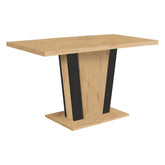 Masa extensibila ZALDER, stejar artisan/negru, PAL, 120/160x68x76 cm