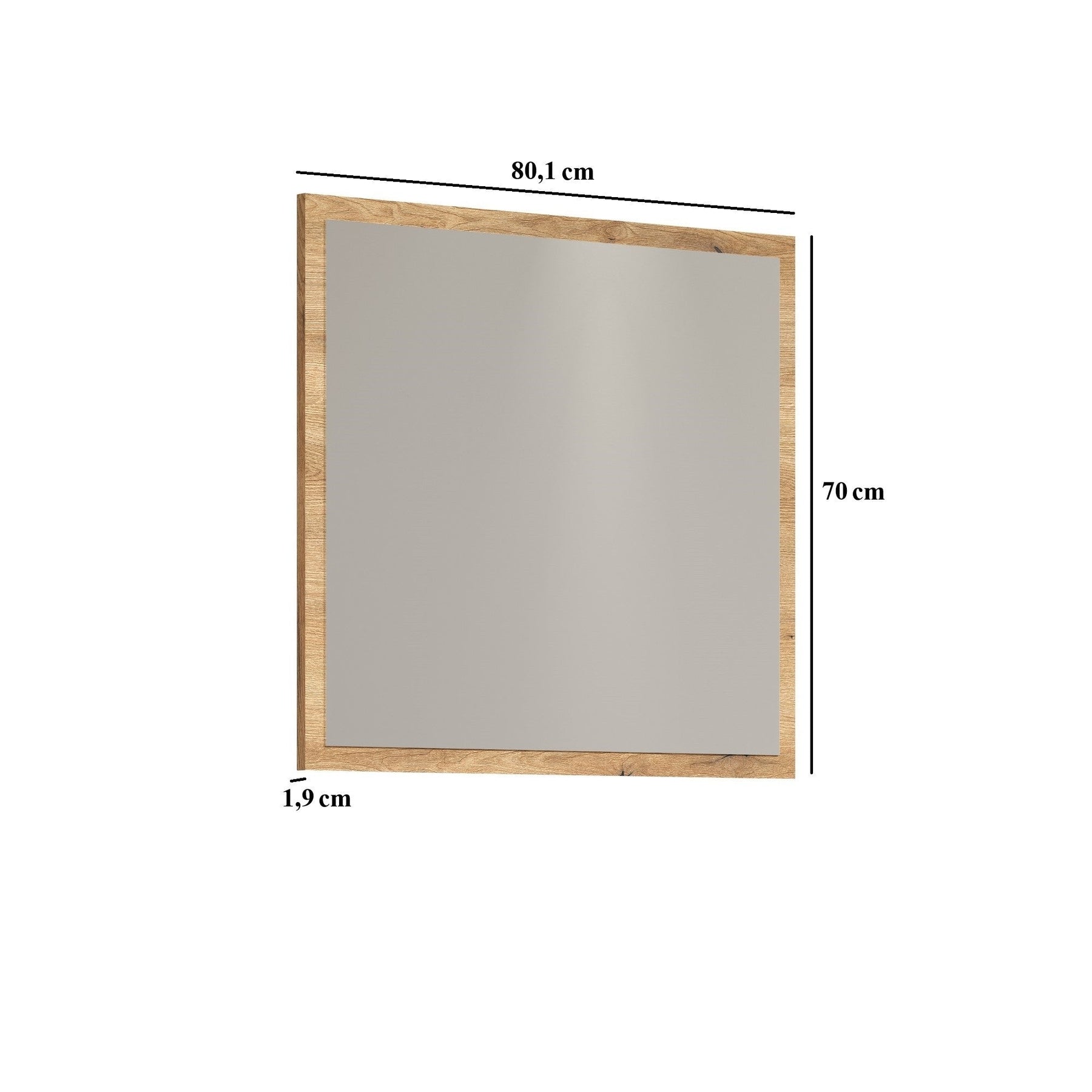 Oglinda perete ESTEBAN, stejar, PAL laminat, 80.1x2x70 cm