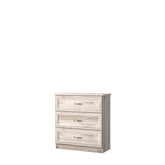 Comoda LIZBON, castan nairobi, PAL laminat, cu 3 sertare, 85x37x88.2 cm
