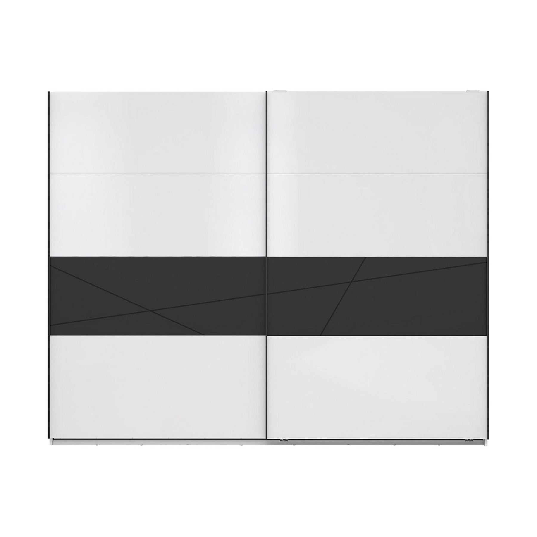Dulap FORN, alb lucios/negru mat, PAL, 270x58x218.5 cm