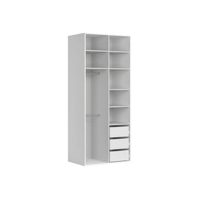 Dulap FLEX, alb/stejar PAL, cu 2 usi, 100x66x240 cm