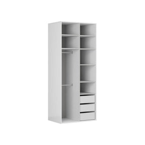 Dulap FLEX, alb/gri grafit, PAL, cu 2 usi, 100x66x240 cm