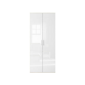 Dulap FLEX, stejar sonoma/alb lucios, PAL, cu 2 usi, 100x66x240 cm