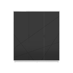 Dulap FORN, alb lucios/negru mat, PAL, 180x56.5x200.5 cm