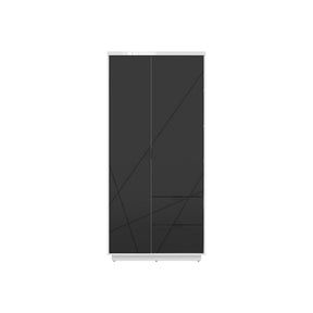 Dulap FORN, alb lucios/negru mat, PAL, 94x56.5x200.5 cm