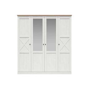 Dulap FRIJA, alb pin andersen/stejar artizanal, 203x58x220 cm