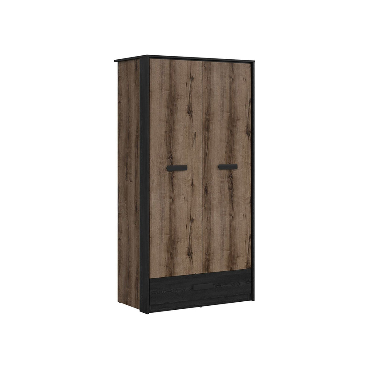 Dulap KASSEL, nuc/negru, PAL, 100x55x195 cm