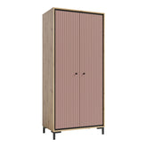 Dulap PARII PA01, stejar artisan/roz, PAL laminat, 89x54x196 cm