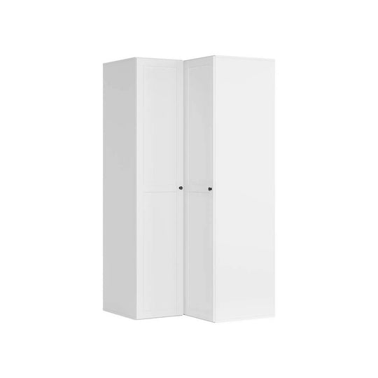 Dulap de colt FLEX, alb, PAL, cu 2 usi, 118x118x240 cm