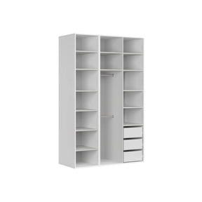 Dulap FLEX, alb/stejar, PAL, cu 3 usi, 150x66x240 cm