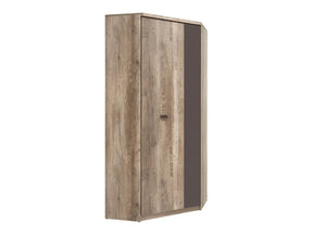 Dulap de colt MALCOLM, stejar, PAL, cu 2 usi, 96x96x206 cm