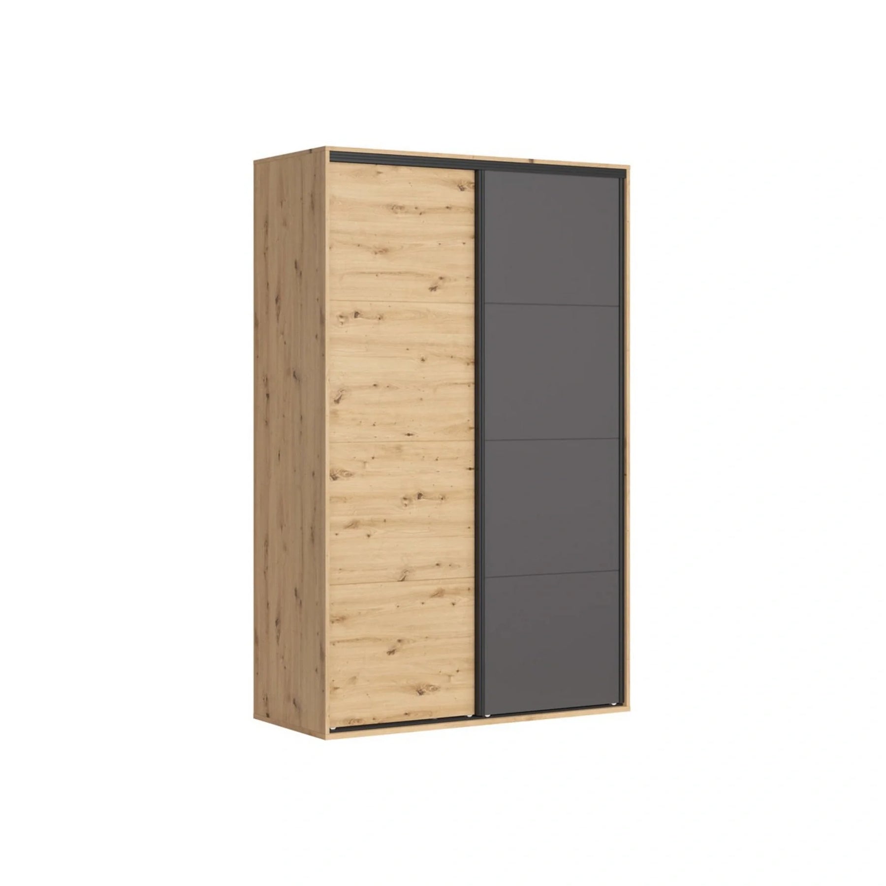 Dulap FLEX, stejar artisan/gri grafit, PAL, cu 2 usi, 150x66x240 cm