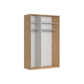 Dulap FLEX, stejar artisan/gri grafit, PAL, cu 2 usi, 150x66x240 cm