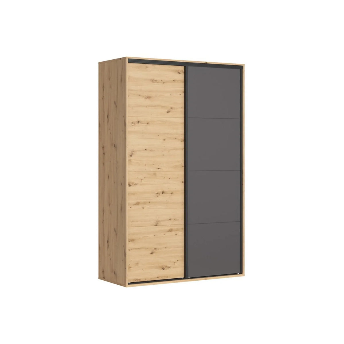 Dulap FLEX, stejar artisan/gri grafi, PAL, cu 2 usi, 150x66x240 cm