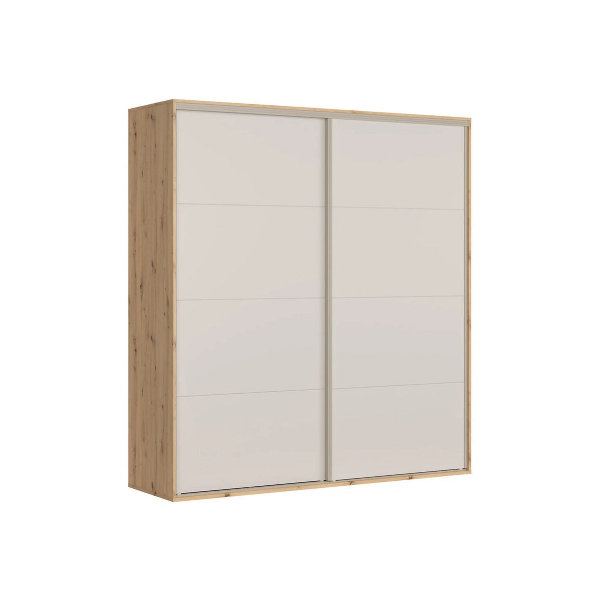 Dressing FLEX, casmir/stejar artisan, PAL, cu 2 usi glisante, 220x66x240 cm