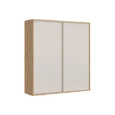 Dressing FLEX, casmir/stejar artisan, PAL, cu 2 usi glisante, 220x66x240 cm
