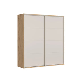 Dressing FLEX, casmir/stejar artisan, PAL, cu 2 usi glisante, 220x66x240 cm