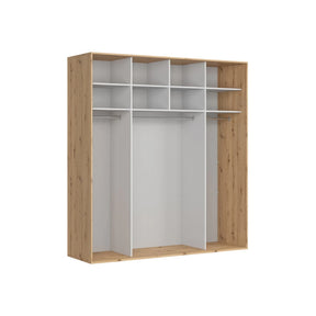 Dressing FLEX, casmir/stejar artisan, PAL, cu 2 usi glisante, 220x66x240 cm