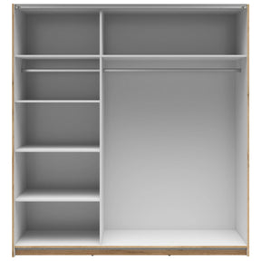 Dulap TETRIX, stejar wotan, PAL, cu 2 usi si oglinda, 183x60x196 cm