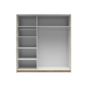 Dulap TETRIX, stejar wotan, PAL, cu 2 usi si oglinzi, 183x60x196 cm