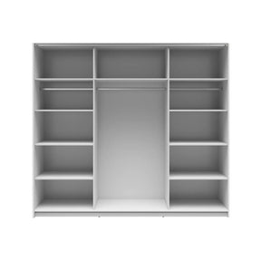 Dressing TETRIX, alb lucios, PAL, cu 2 usi si oglinda, 220x60x196 cm