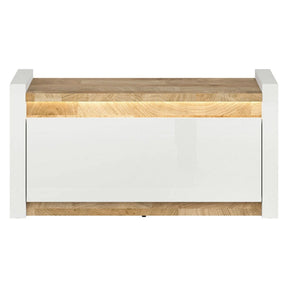Pantofar ALAMEDA, alb/stejar, PAL, 100x37x51 cm