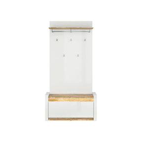 Pantofar ALAMEDA, alb/stejar, PAL, 100x37x51 cm